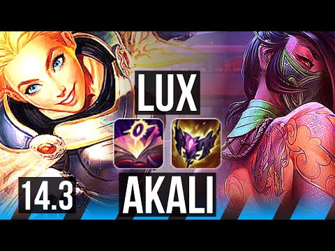 LUX vs AKALI (MID) | 800+ games, Legendary, 11/3/10 | BR Challenger | 14.3