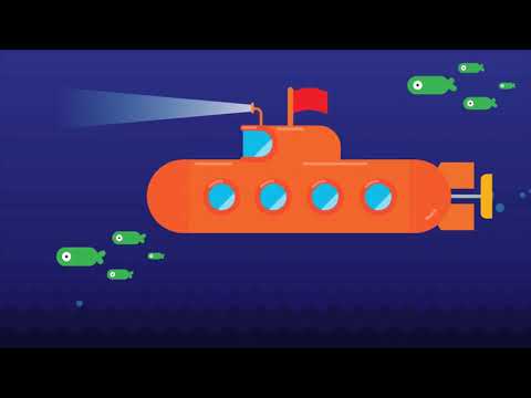🌊🎶 Submarine Fish in Ocean Underwater Kids Cartoon Background