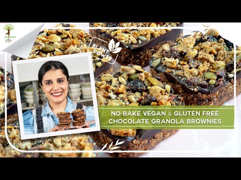 No Bake Vegan & Gluten Free Chocolate Granola Brownies
