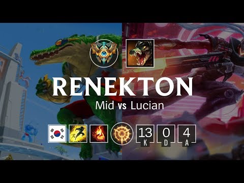 Renekton Mid vs Lucian - KR Challenger Patch 8.24