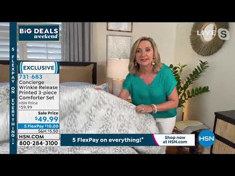 Concierge Collection Wrinkle Release Printed 3piece Comf...