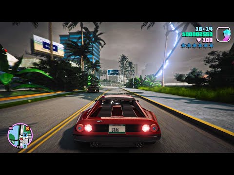 GTA Vice City: Remastered 2023 Gameplay Next-Gen Ray Tracing Graphics on RTX 3090 / GTA 5 PC MOD