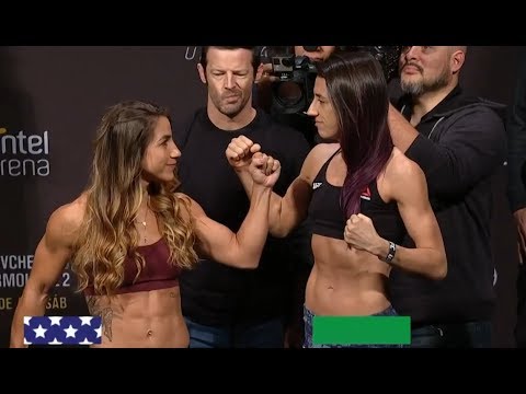 Tecia Torres vs. Marina Rodriguez - Weigh-in Face-Off - (UFC Uruguay) - /r/WMMA