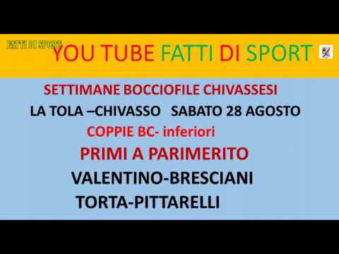 Bocce : Tabellino Gara del 28 Agosto 2021 - Bocciofila La Tola - Chivasso (TO)