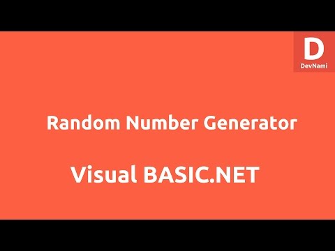 Random Number Generator in VB Net