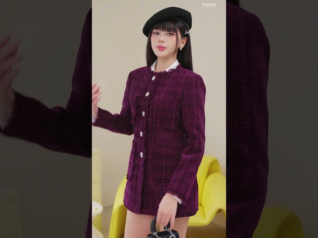 ED14AB366 - Bộ tweed nhung