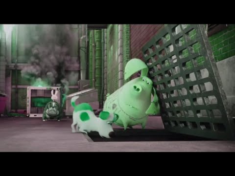 Chaos in the Drain! Max, Duke, Snowball, Tattoo & Giant Dog on the Run 🐶🐷 / Retro Toon Clips 