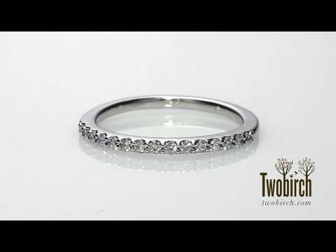 0.23 Carat Low Profile Straight Matching Wedding Ring - TwoBirch - TB-BND-0086-WG-E