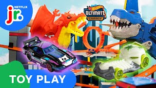 Race to Rescue Hot Wheels City! 🏎️🔥 Toy Play Compilation | Hot Wheels Let's Race | Netflix Jr