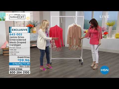 Jamie Gries Embroidered Mesh Draped Cardigan