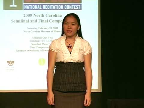 NC Poetry Out Loud 2009  - "When You Are Old" by William Butler Yeats