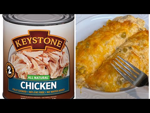 Keystone Canned Chicken Review and Chicken Enchiladas...