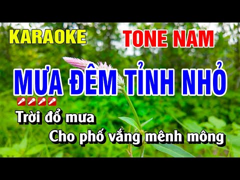 Mưa Đêm Tỉnh Nhỏ Karaoke Tone Nam Nhạc Sống Hay Nhất | Nguyễn Linh