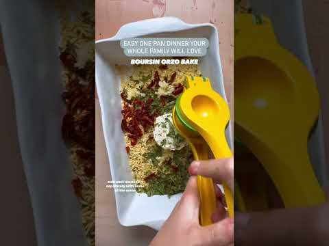 Boursin Orzo Bake ✨ @easyeatsdietitian SAVE FOR LATER