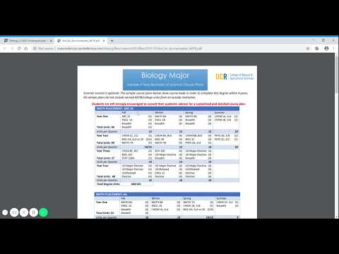Biology Course Plan Ucr