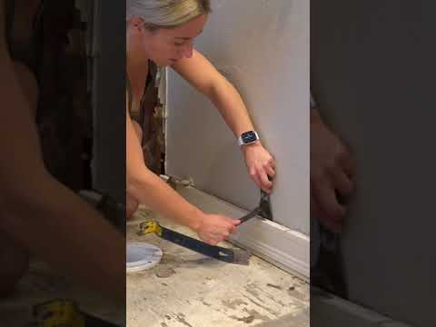 Carefully remove baseboard #shorts #tiles #diy