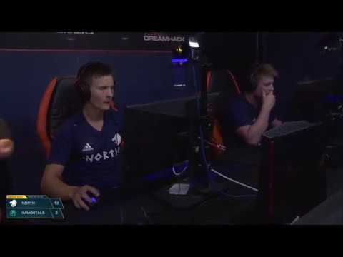 North vs Immortals. k0nfig double opening kill in the second pistol round (Inferno). DM Malmö 2017