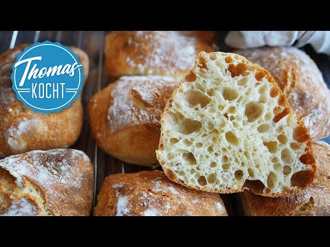 Perfekte Brötchen backen ohne Kneten – Schnell, Einfach & Knusprig! 🥖✨ Ciabatta Brötchen