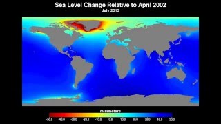 Cumulative sea level change since April 2002