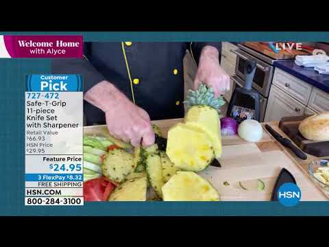 SafeTGrip 11piece Knife Set with Sharpener