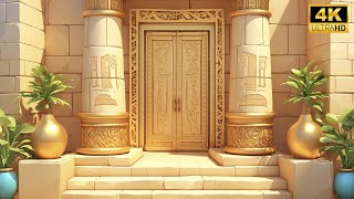4K Golden Ancient Corridor Flythrough Animation | Mystical Door Opening 4K Background Video