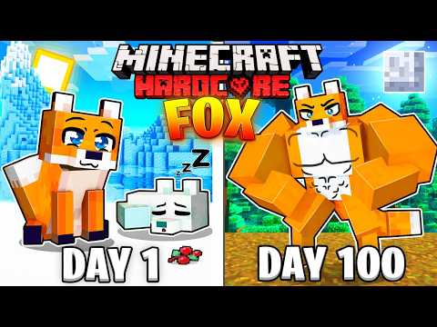 I Survived 100 Days as a FOX in HARDCORE Minecraft!
