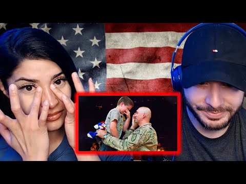British Couple Reacts to Soldiers Coming Home Surprise (We Cried)