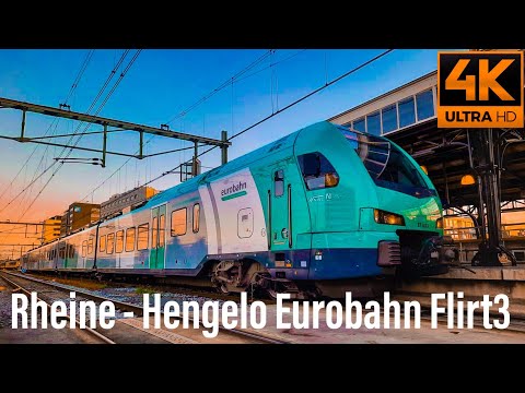 Crossing border with Eurobahn train RB61 Rheine - Hengelo cabview cabinerit