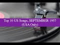 Top 10 US Songs, SEPTEMBER 1957; Johnny Mathis, Little Richard, Everly Brothers (Billboard Peakers)