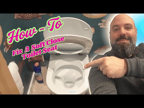 Part of a video titled How To Fix A Soft Close Toilet Seat – Easy DIY Repair In Minutes!