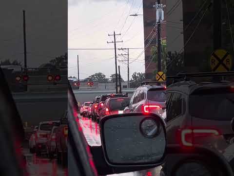 NS 4750 passing Durham N.C. close downtown during severe weather while im going to school