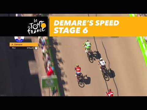 Démare's sprinting at 67kph - Stage 6 - Tour de France 2017
