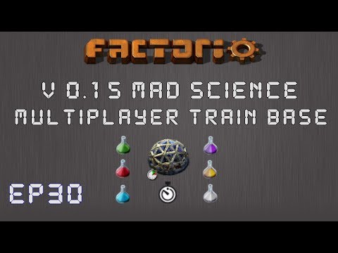 Factorio 0.15 Mad Science Ep 30: Drills & Assemblers! - Multiplayer Train Base, Let's Play,Gameplay