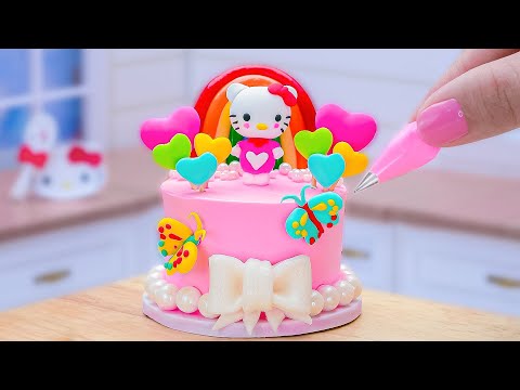 Awesome Miniature Rainbow Hello Kitty Cake Tutorials 🍰 So Tasty Fondant Cake Decorating Ideas
