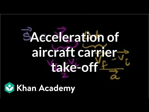 空母離陸の加速度｜一次元運動｜物理学｜カーンアカデミー (Acceleration of aircraft carrier take-off | One-dimensional motion | Physics | Khan Academy)