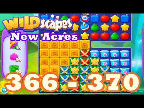 Wildscapes: New Acres Level 366 - 370 HD Gameplay | 3 match puzzle | android | 367 | 368 | 369 | IOS