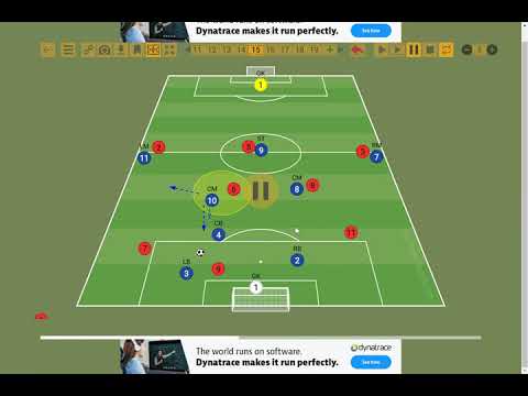 9v9: Attacking in a 3-2-3 formation