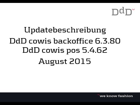 Updatebeschreibung August 2015 / DdD COWIS – Warenwirtschaft, Kassensoftware & E-Commerce