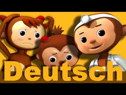 Fünf Kleine Äffchen Hüpfen Auf Dem Bett | Teil 2 | Kinderlieder | LittleBabyBum