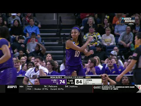 😂 Angel Reese FOULS OUT, Crowd TAUNTS Her, Waving BYE | Elite Eight, Iowa Hawkeyes vs LSU Tigers