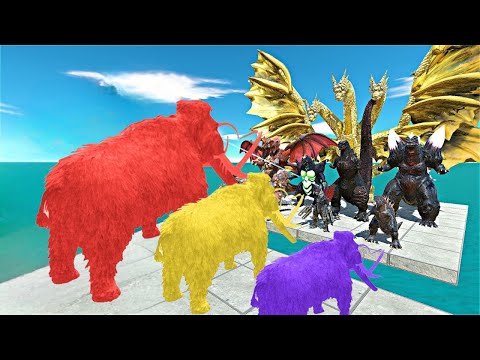 Prehistoric Animals VS 100 Elephants Ivory Attacks Animal Revolt Battle Simulator