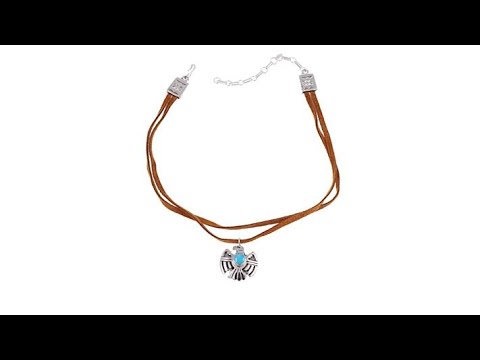 Chaco Canyon Kingman Turquoise "Thunderbird" Leather Cho...