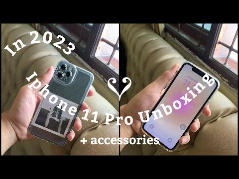 iphone 11 pro unboxing in 2023 + accessories