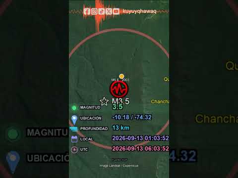 🌍SISMO REPORTADO - IGP🌍 #M3.5 #Sismo #Oxapampa #Pasco #Quempitiari #Diobamba #Chanchamayo