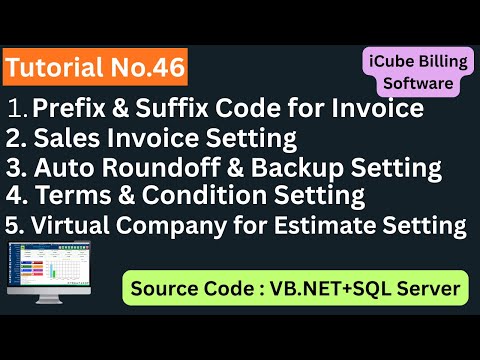 Important Settings, Tutorial No.46, iCube Billing Software, SRC in VB.NET + SQL Server
