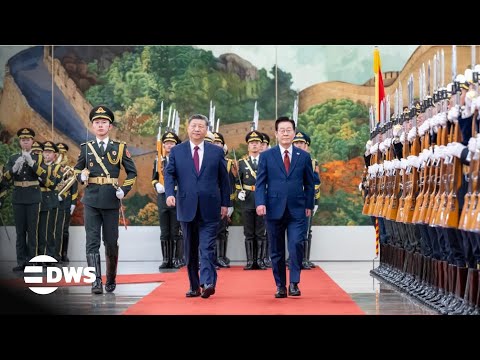 WELCOME CEREMONY: Xi Jinping Honors South Korea's Lee With 21-Gun Salute & Military Parade | AC1N