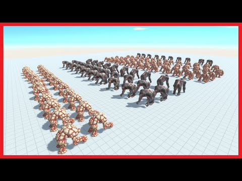 40x GORO THE GIANT VS 80x LAVA GOLEM - ANIMAL REVOLT BATTLE SIMULATOR
