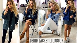 DENIM JACKET OUTFIT IDEAS! LOOKBOOK / HOW I STYLE!