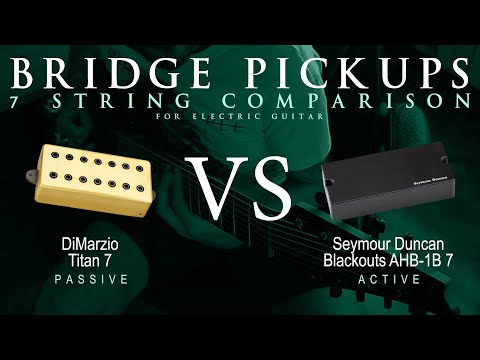 DiMarzio TITAN 7 vs Seymour Duncan BLACKOUTS 7 - 7 String Bridge Guitar Pickup Comparison Tone Demo