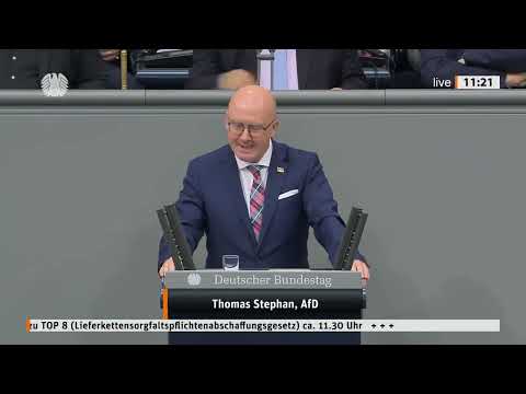 AfD - Thomas Stephan erklärt die Gefahren des Lieferkettengesetzes